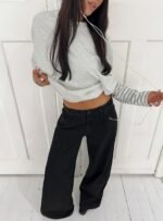 Supercut Low Rise Baggy Pleat Jeans Washed Black - Image 9