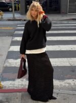 Ford Maxi Skirt Onyx Polka Dot - Image 12