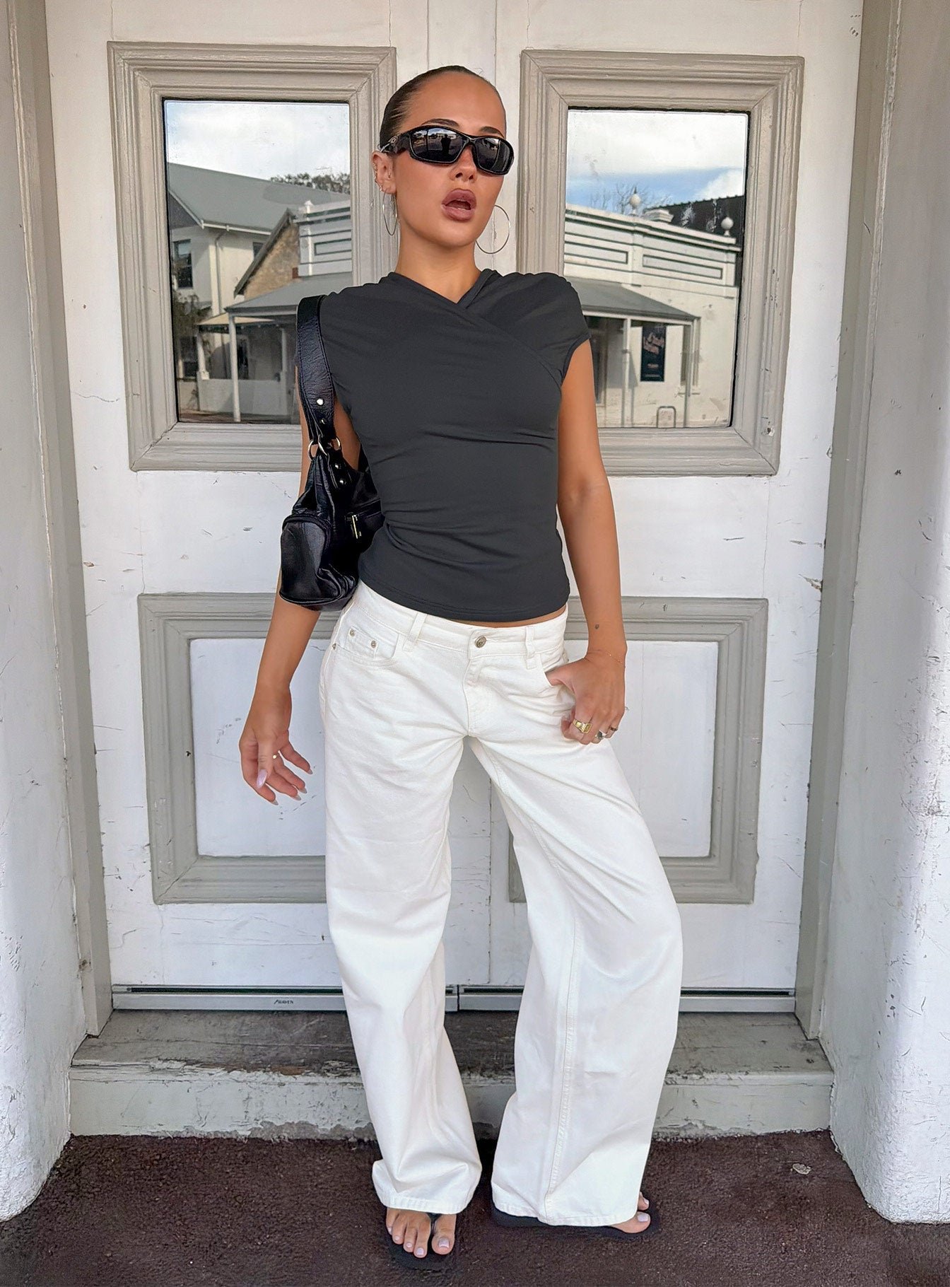 0-modelinfo-bella-us2_1d141d47-5bb4-4b57-8866-2ea3d8029795 Ellanor Low Rise Straight Leg Jeans White - Image 1