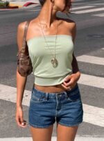 Dreamful Low Rise Mini Denim Shorts Dark Blue Wash