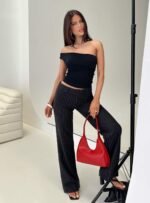 Socialista Pinstripe Trousers Black