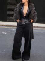 Ramos Low Rise Wide Leg Jeans Washed Black Petite - Image 10