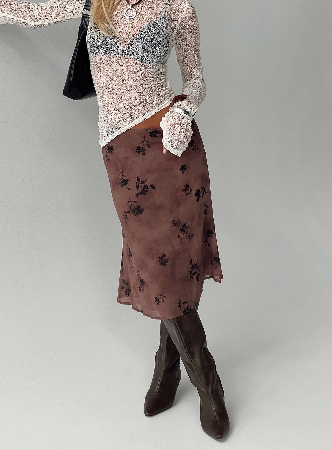 0-modelinfo-hollie-us2_5f1c1071-9535-4968-88f6-82e785aae1d7-2 Moses Midi Skirt Multi - Image 1