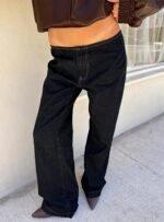 Buenos No Waist Low Rise Straight Leg Jeans Raw Denim