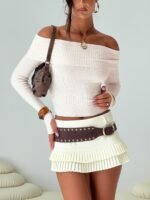 Deei Double Ruffle Mini Skort Soft Lemon - Image 12