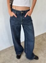 Serenitia Mid Rise Relaxed Jeans Dark Blue Wash
