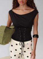 Unbothered Corset Top Black
