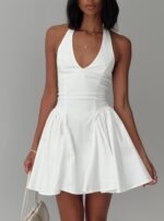Karisse Halter Mini Dress White - Image 8
