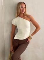 Majira One Shoulder Slouch Top Cream