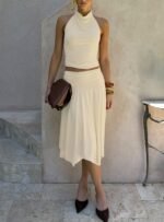 Scenic Route Asymmetrical Midi Skirt Yellow - Image 8