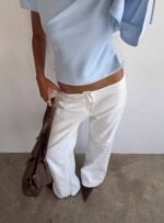 Buenos No Waist Low Rise Straight Leg Jeans White