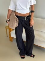 Two Lovers Low Rise Pants Black