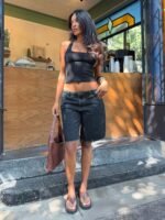 Cult Classic Longline Denim Shorts Vintage Wash - Image 15