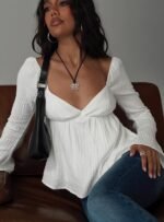 Khalea Long Sleeve Top White