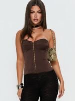 Jazzy Strapless Corset Top Chocolate - Image 2