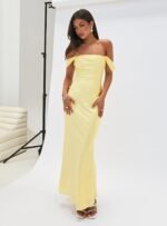 Azura Off The Shoulder Maxi Dress Yellow - Image 9
