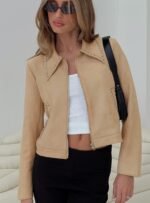 Hurleigh Faux Suede Jacket Brown - Image 2
