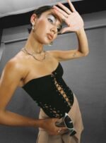 Eden Lace Up Corset Black - Image 9