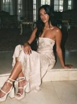 Salvin Strapless Maxi Dress Champagne - Image 8