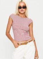 Drives Me Crazy Backless Top Red Stripe - Image 2