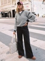 Ramos Low Rise Wide Leg Jeans Washed Black Petite - Image 8