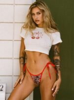 Beasley Tie Side Bikini Bottoms Red / Leopard - Image 2