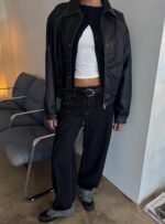 Top Model Low Rise Straight Leg Cuffed Jean Dark Denim - Image 9