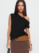 Ashfield Off Shoulder Top Black - Image 2