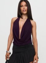 Carefree Days Cowl Neck Top Purple - Image 2