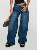 Duster Mid Rise Baggy Jeans Dark Wash - Image 2