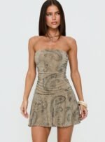 Nakamia Strapless Mini Dress Paisley - Image 2