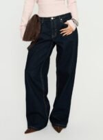 Serenitia Mid Rise Relaxed Jeans Dark Raw Wash - Image 4