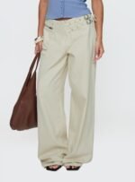 Paltrow Mid Rise Wide Leg Cargo Jeans Cream - Image 2
