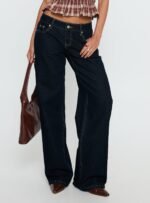 Tidal Wave Low Rise Straight Leg Jeans Raw Denim - Image 2