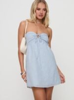 Rosenberg Strapless Mini Dress Blue - Image 2