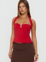 Isabetta Halter Top Red - Image 2