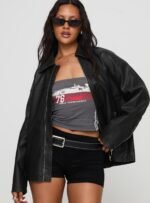 Napoleon Faux Leather Jacket Black - Image 2