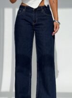 Darla Low Rise Straight Leg Jean Dark Blue Wash Petite - Image 8
