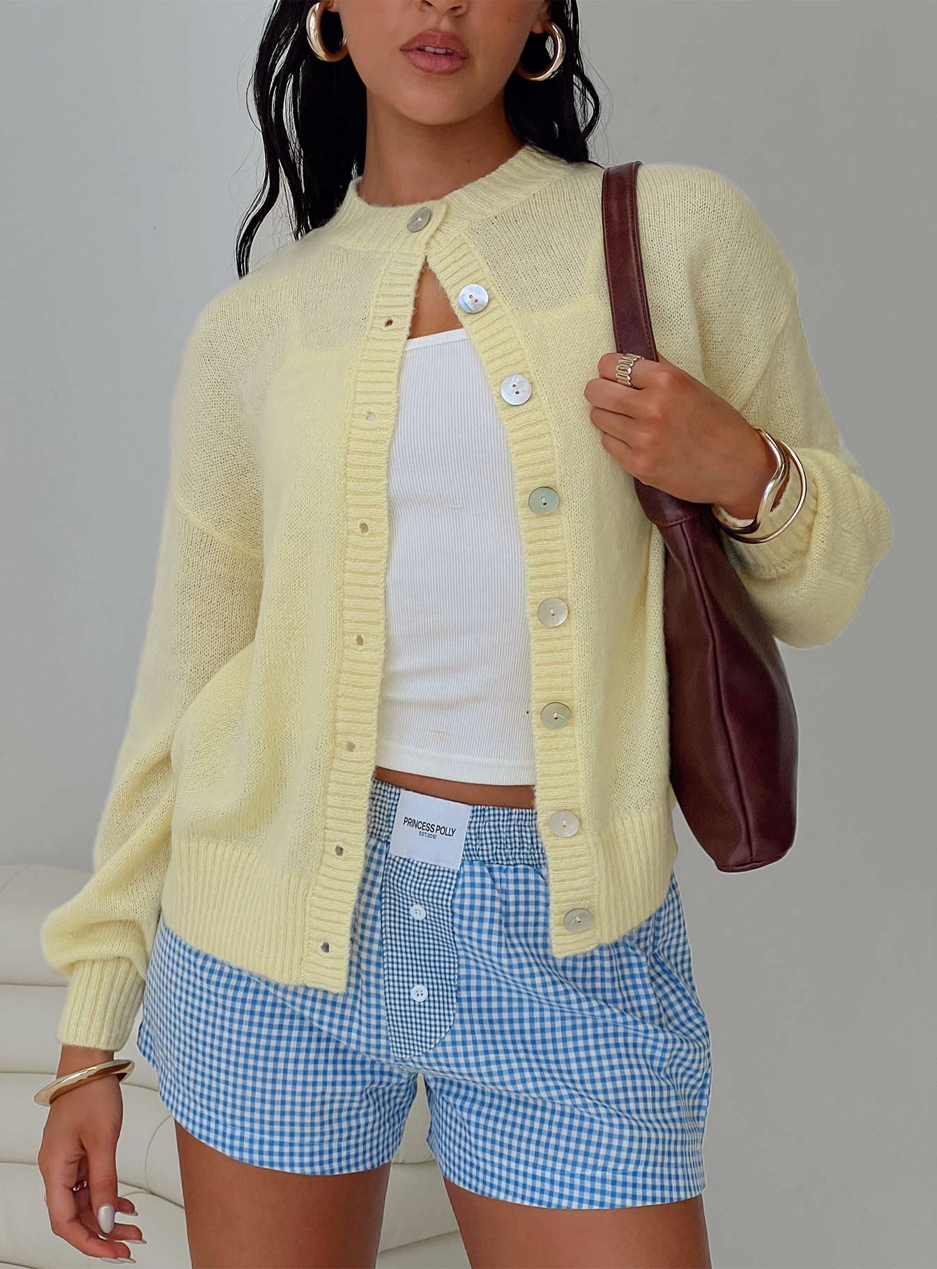 1-modelinfo-hailey-us4_fbabd622-9538-450a-91fe-e944e021dcf5 Sunbeam Cardigan Yellow - Image 1