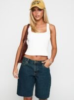 Cult Classic Longline Denim Shorts Vintage Wash - Image 2