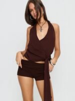 Baseline Low Rise Rib Shorts Chocolate - Image 7