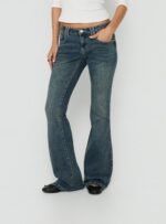 Clynee Ultra Low Rise Bootleg Jeans Dirty Blue - Image 2
