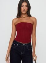 Oscuro Longline Mesh Corset Top Berry - Image 2