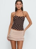 Deei Double Ruffle Mini Skort Oatmeal - Image 2