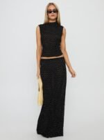 Ford Maxi Skirt Onyx Polka Dot - Image 3