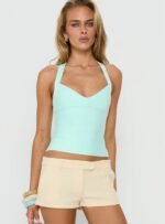 Sefina Bandage Halter Neck Top Aqua - Image 2
