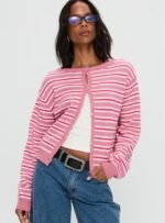 Heavenly Dream Cardigan Pink Stripe - Image 2
