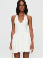 Karisse Halter Mini Dress White - Image 2