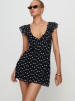 I Guess So Mini Dress Black Polka Dot - Image 2