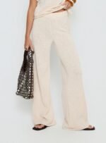 Calisse Knit Wide Leg Trousers Beige - Image 2